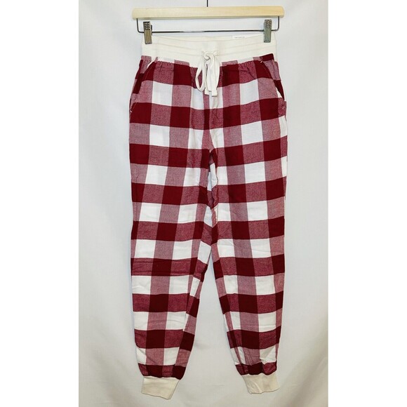 AMERICAN EAGLE ‎ Flannel Jogger Red White PJ Pajama Pants Women's XXS NWT - Picture 1 of 9